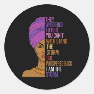 Black History Month African Woman Afro I Am The St Classic Round Sticker