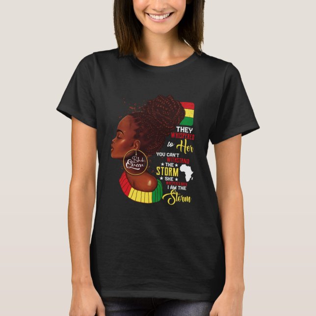 Black History Month African Woman Afro I Am The St T-Shirt (Front)
