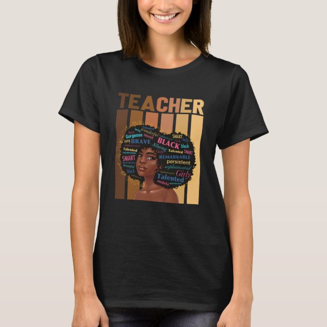 Black History Month African Woman  Teacher African T-Shirt (Front)