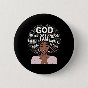 Black History Month Afro African American Melanin 6 Cm Round Badge