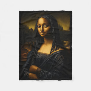 Black History Month Afro African American Melanin  Fleece Blanket