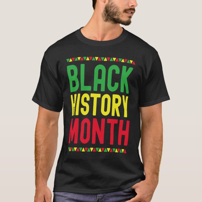 Black History Month Afro African Pride Celebration T-Shirt (Front)
