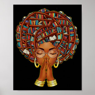 Black History Month Afro Book Lover Women Girls Li Poster