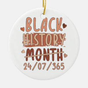 Black History Month Afro Melanin Black Women Afro Ceramic Ornament