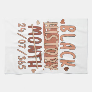 Black History Month Afro Melanin Black Women Afro Tea Towel