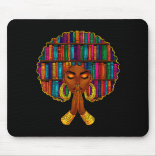 Black History Month Afro Women Book Lover Libraria Mouse Pad