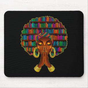 Black History Month Afro Women Book Lover Libraria Mouse Pad