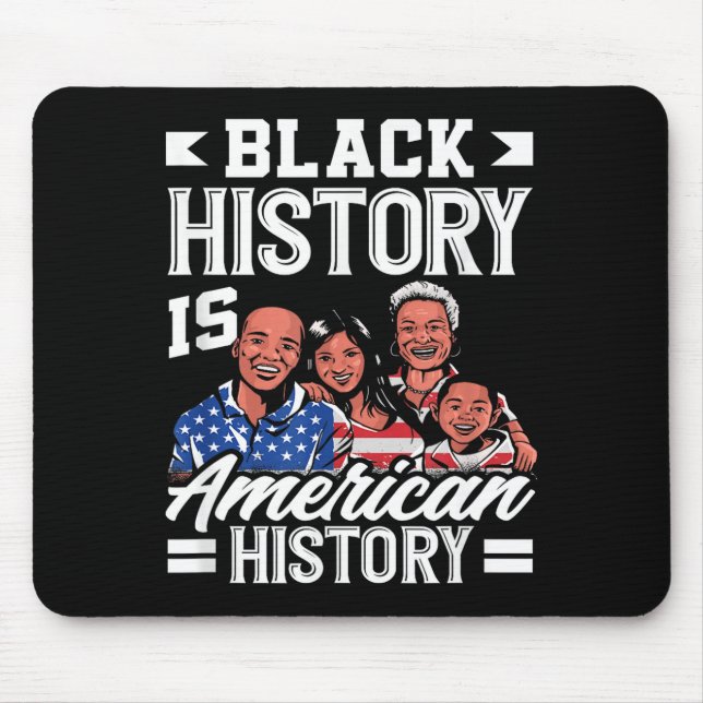Black History Month America Flag American  Mouse Pad (Front)
