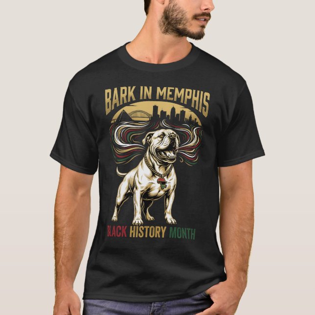 Black History Month American Bulldog Cultural Art T-Shirt (Front)