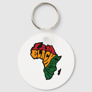 Black History Month Apparel Africa Map Kente Cloth Key Ring