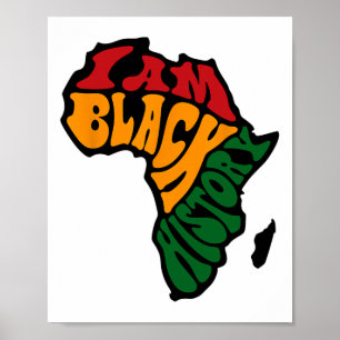 Black History Month Apparel Africa Map Kente Cloth Poster