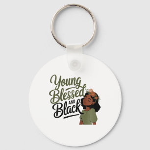 Black History Month Awareness Blessed Black Melani Key Ring