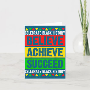 Black History Month Believe Achieve Design Card