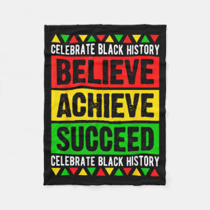 Black History Month Believe Achieve Fleece Blanket