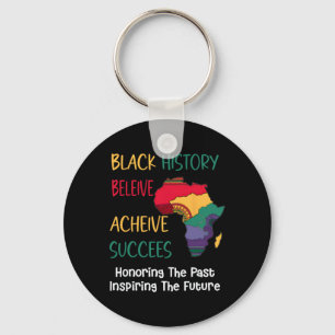 Black History Month Believe Achieve Succeed Africa Key Ring