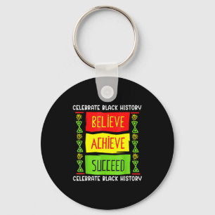 Black History Month Believe Achieve Succeed Africa Key Ring