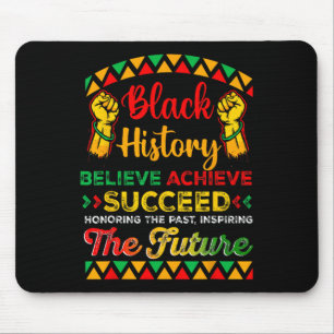 Black History Month Believe Achieve Succeed Africa Mouse Pad