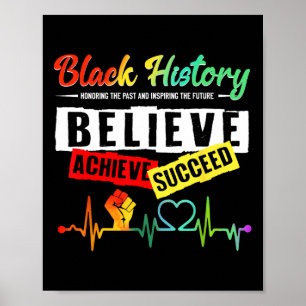 Black History Month Believe Achieve Succeed Africa Poster
