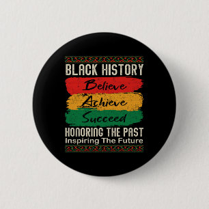 Black History Month Believe Achieve Succeed Melani 6 Cm Round Badge