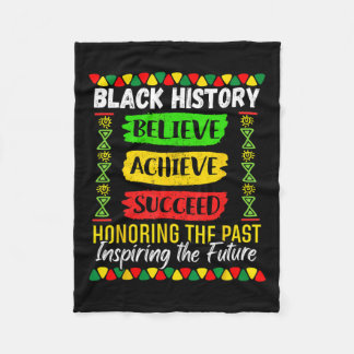 Black History Month Believe Achieve Succeed Melani Fleece Blanket