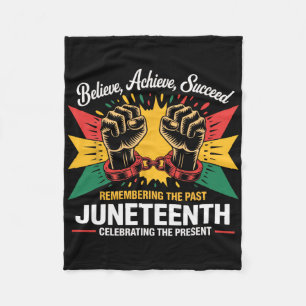 Black History Month Believe Achieve Succeed Melani Fleece Blanket