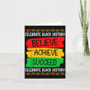 Black History Month Believe Achieve Succeed Melani Thank You Card