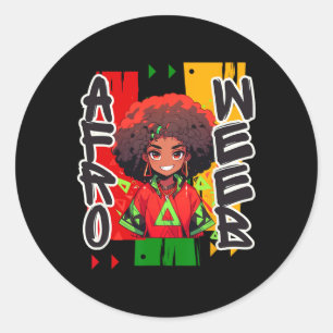 Black History Month - Beware My Ancestors - Afro W Classic Round Sticker