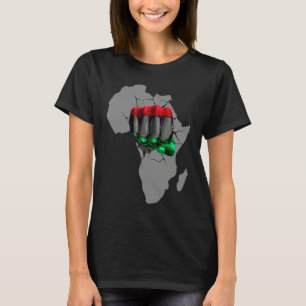 Black History Month BHM Afro Pride Hand Fist Black T-Shirt