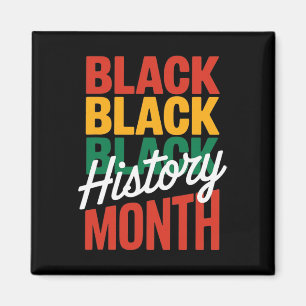 Black History Month Black Afro Motivation Magnet