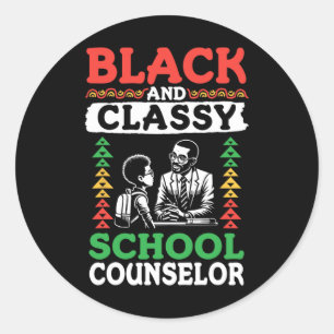 Black History Month Black And Cly School Registrar Classic Round Sticker