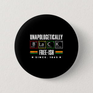 Black History Month Black Chemical Periodic Table 6 Cm Round Badge