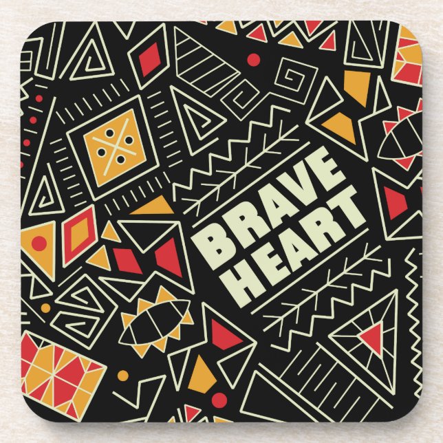Black History Month - Black History Pattern Coaster (Front)
