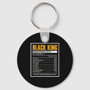 Black History Month Black King Nutritional Facts Key Ring