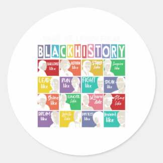 Black History Month Black Leaders African American Classic Round Sticker