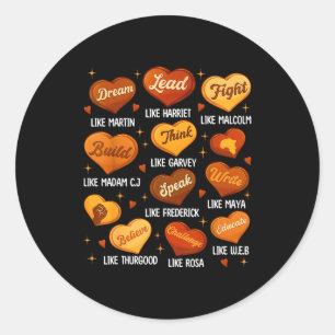 Black History Month Black Leaders African American Classic Round Sticker