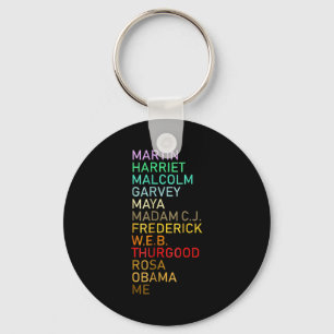 Black History Month Black Leaders Graphic Design Key Ring