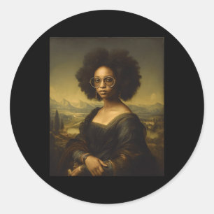 Black History Month Black Mona Lisa African Americ Classic Round Sticker