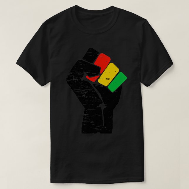 Black History Month Black Pride Distressed Design  T-Shirt (Design Front)