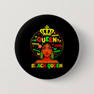 Black History Month Black Queen Afro Melanin Girl 6 Cm Round Badge