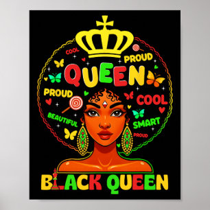 Black History Month Black Queen Afro Melanin Girl Poster