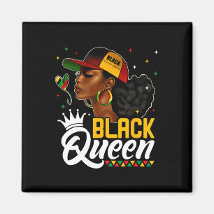Black History Month Black Queen In Hat Melanin Gir Magnet