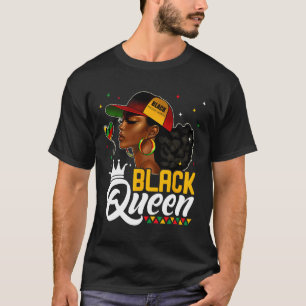Black History Month Black Queen In Hat Melanin Gir T-Shirt