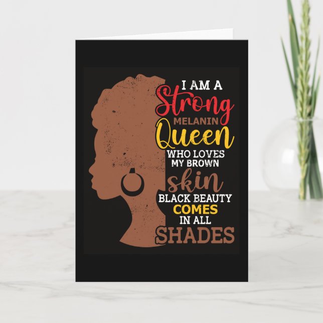 Black History Month Black Woman Afro Card (Front)