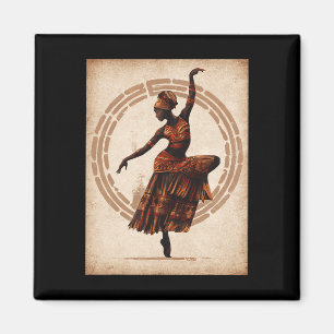 Black History Month Black Woman Tribyl Dancing Jun Magnet