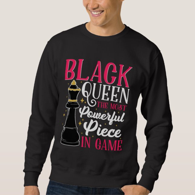 Black History Month Black Women Queen Chess Sweatshirt (Front)