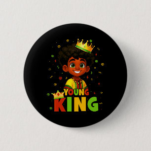 Black History Month Black Young King Afro Hair Kid 6 Cm Round Badge
