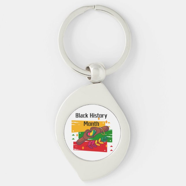 Black History Month Celebrating Rise Together  Key Ring (Front)