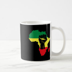 Black History Month Celebration African Map Fist Coffee Mug