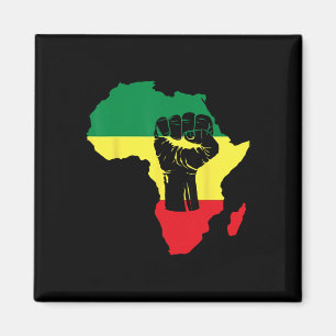 Black History Month Celebration African Map Fist Magnet