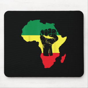 Black History Month Celebration African Map Fist Mouse Pad